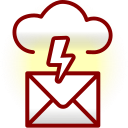stylized envelope struck by lightning